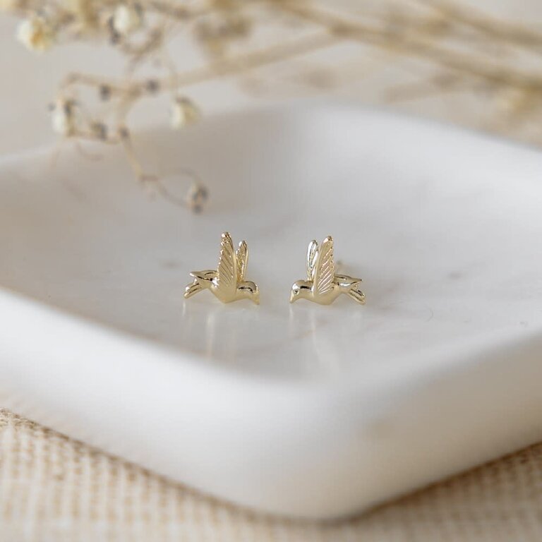 Glee Jewelry Gold plated Songbird studs