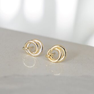 Glee Jewelry Gold plated Unity studs