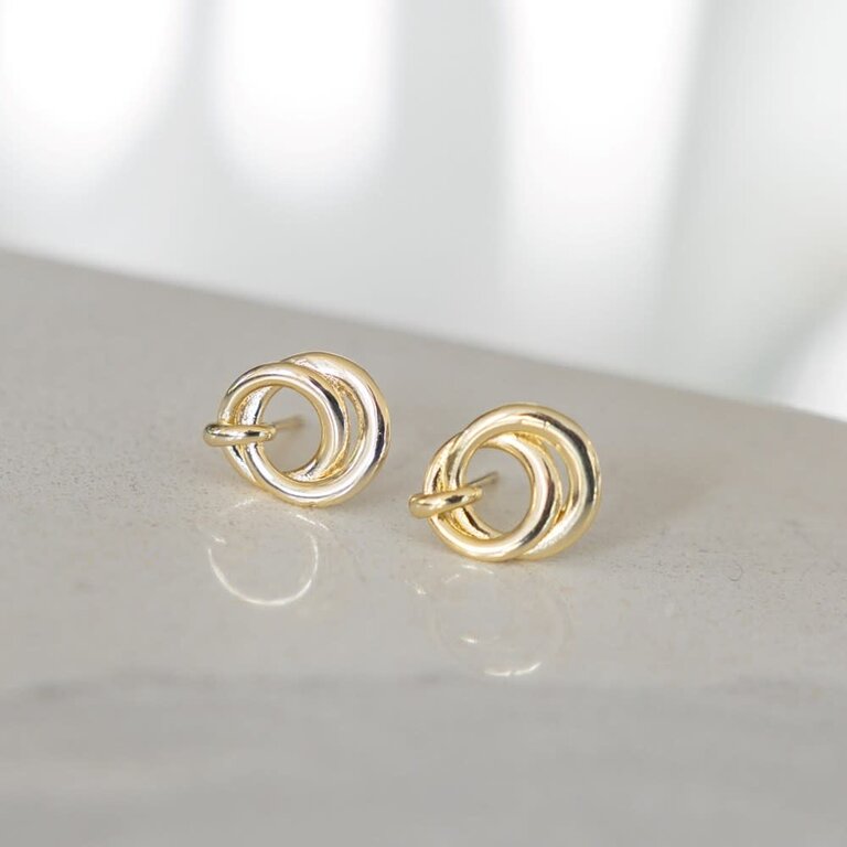 Glee Jewelry Gold plated Unity studs