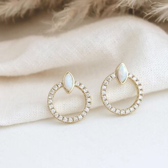 Glee Jewelry Gold plated Blanche studs
