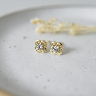 Glee Jewelry Gold plated Elodie studs clear stones