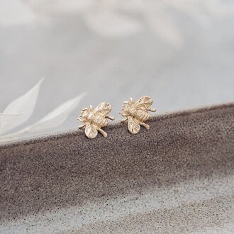Glee Jewelry Gold plated Bumble studs