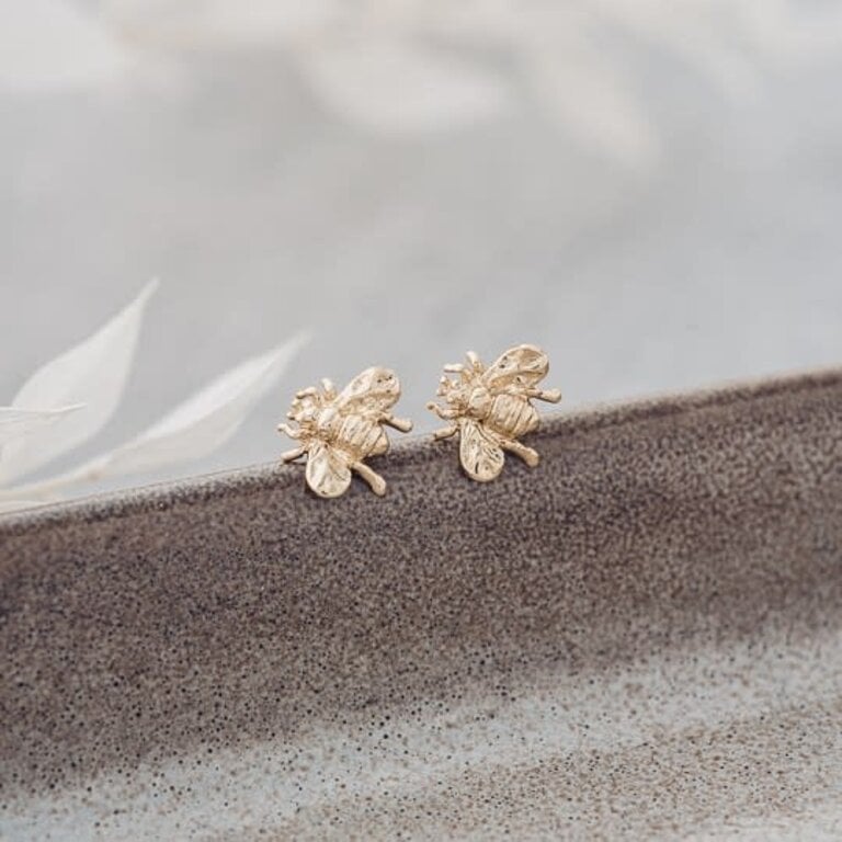 Glee Jewelry Gold plated Bumble studs
