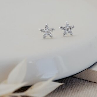 Glee Jewelry Silver plated vibrant starfish studs