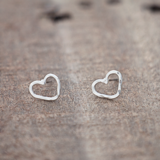 Glee Jewelry Silver plated Amore heart studs