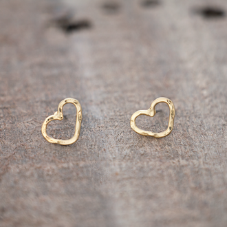 Glee Jewelry Gold plated Amore heart studs