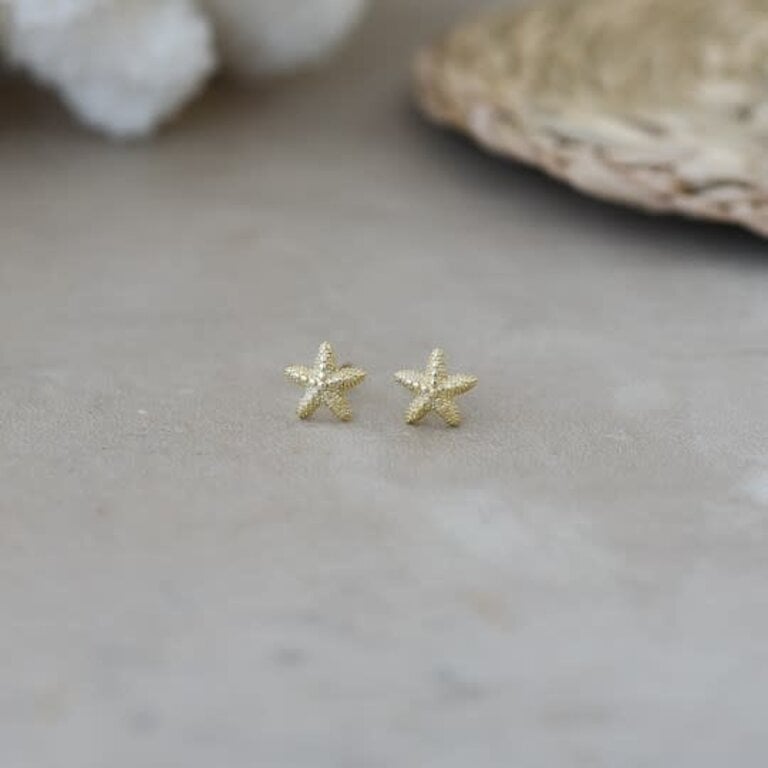 Glee Jewelry Gold plated baby starfish studs