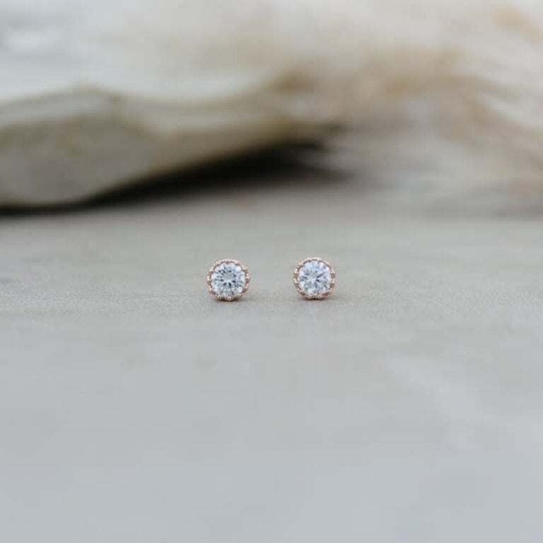 Glee Jewelry Rose gold plated Vintage studs