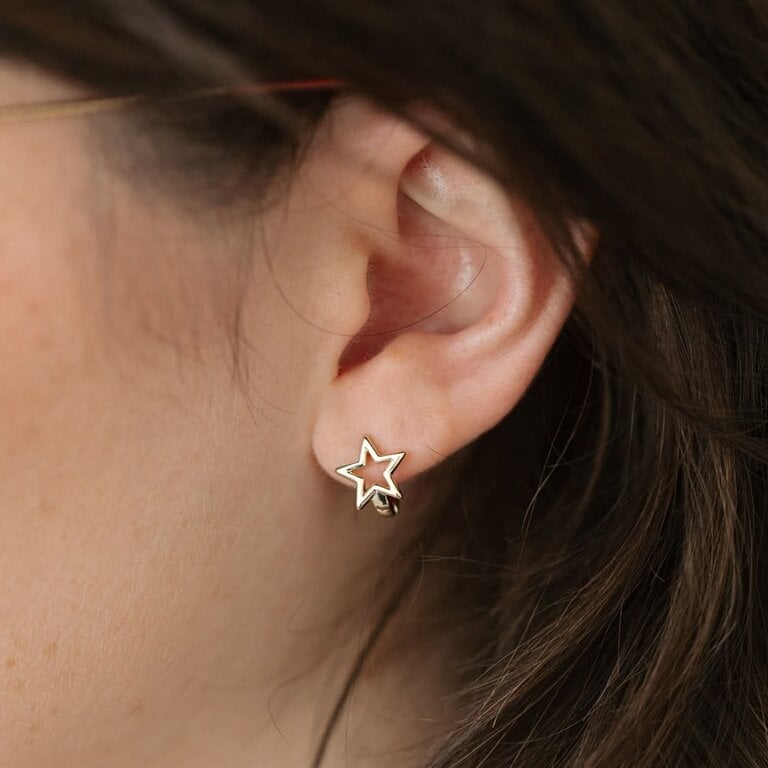 Glee Jewelry Gold plated Neutron star hoops
