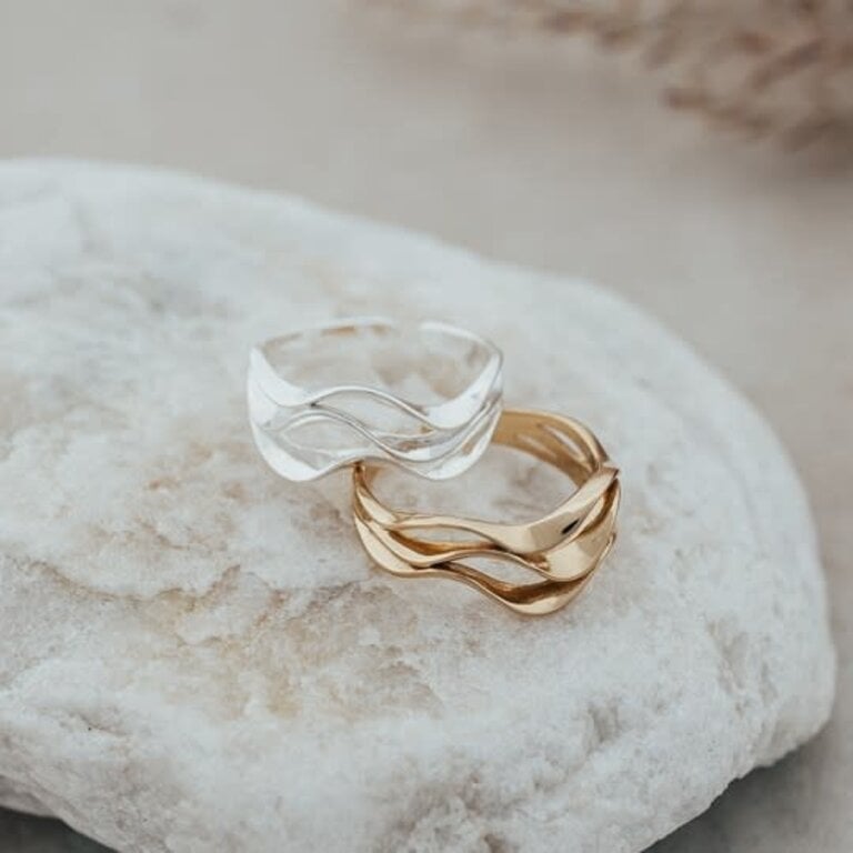 Glee Jewelry Gold plated Ripple ring