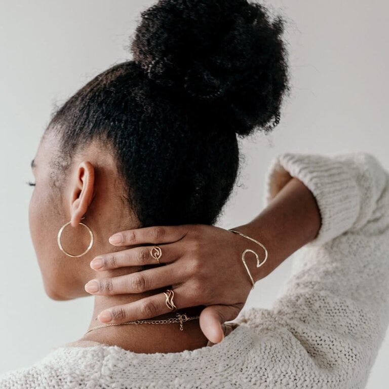 Glee Jewelry Gold plated Ripple ring