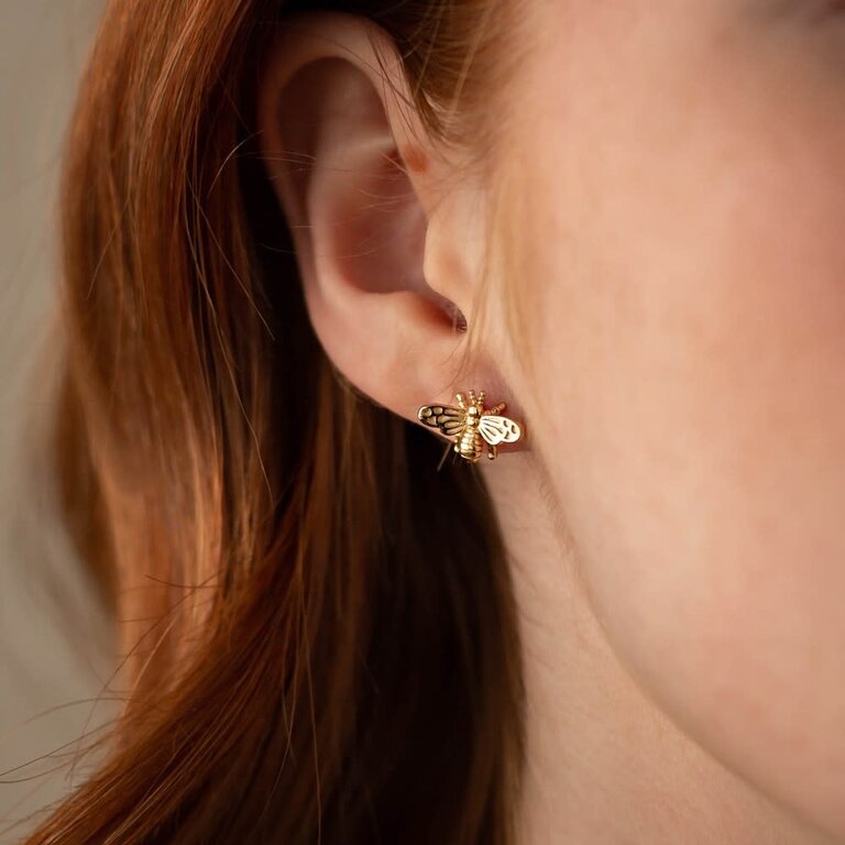 Glee Jewelry Gold plated Bee Love studs