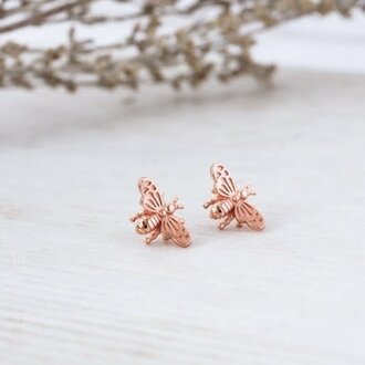 Glee Jewelry Rose gold plated Bee Love studs