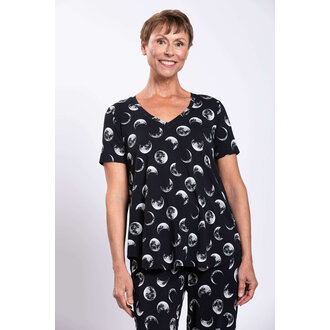 Blue Sky Jackie short sleeve top, Moonstruck, Bamboo