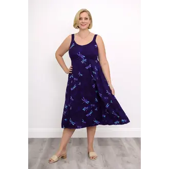 Blue Sky Shauna Dress, Purple Dragonfly