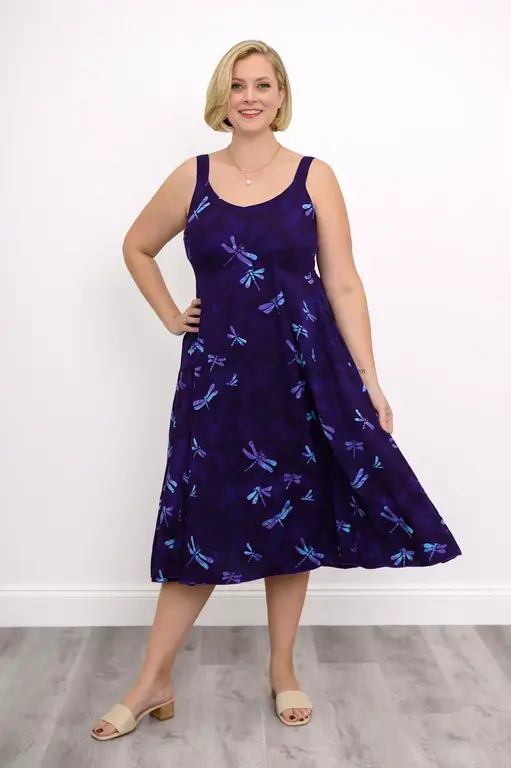 Blue Sky Shauna Dress, Purple Dragonfly