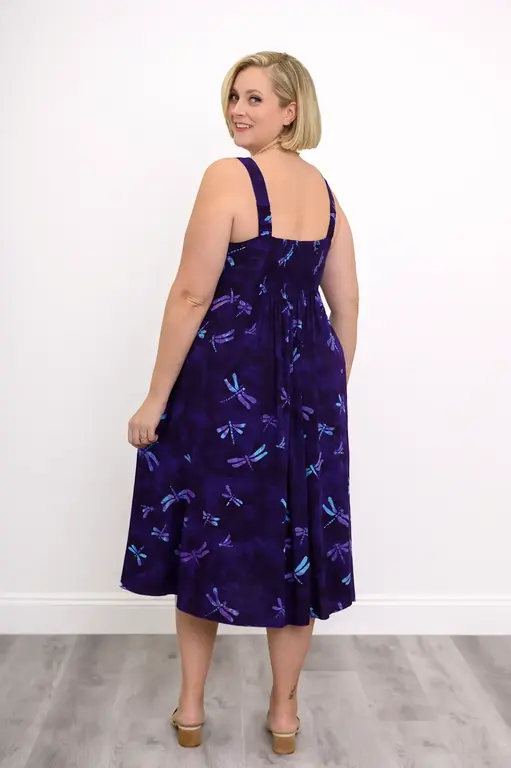Blue Sky Shauna Dress, Purple Dragonfly