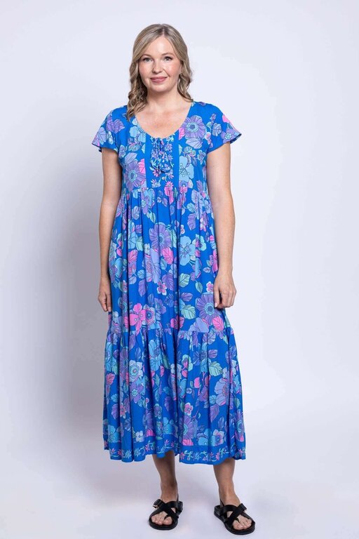 Blue Sky Sharpie long dress, Flora Splash