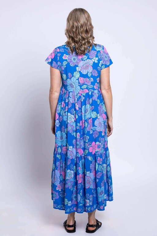 Blue Sky Sharpie long dress, Flora Splash