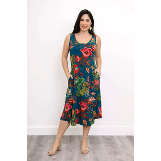 Blue Sky Evangelina dress, Teal Fantasy
