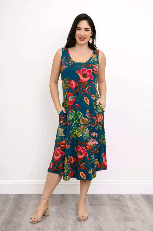 Blue Sky Evangelina dress, Teal Fantasy
