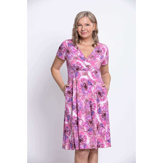 Blue Sky Aurora dress, Royale Cardiff pink floral