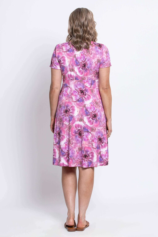 Blue Sky Aurora dress, Royale Cardiff pink floral