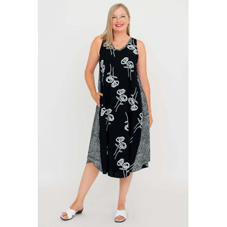 Blue Sky B&W Ari dress, Fleur print