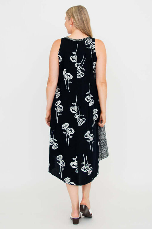 Blue Sky B&W Ari dress, Fleur print