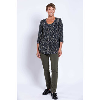 Blue Sky Bamboo Jazz 3/4 top, Khaki Herbal size small