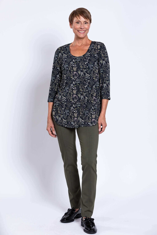 Blue Sky Bamboo Jazz 3/4 top, Khaki Herbal size small