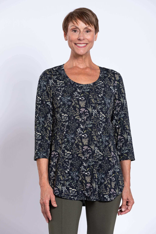 Blue Sky Bamboo Jazz 3/4 top, Khaki Herbal size small