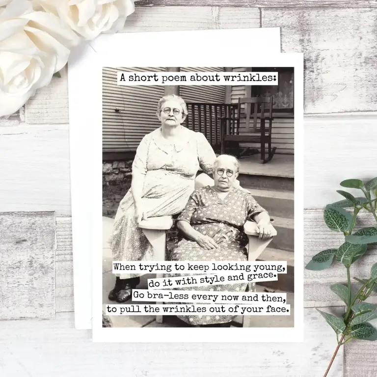 Raven's Rest RR Card: A short poem about wrinkles