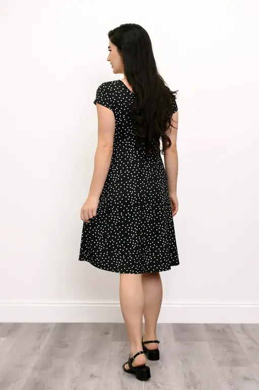 Blue Sky Black polka dot Lavon dress,