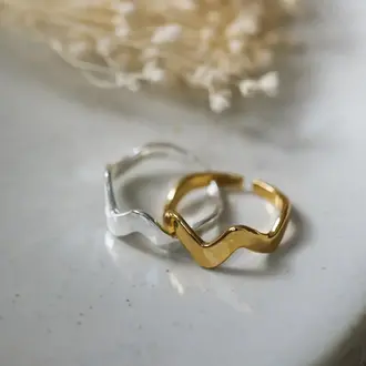 Wild Abandon Silver plated adjustable Mellow Wave ring