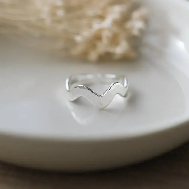 Wild Abandon Silver plated adjustable Mellow Wave ring