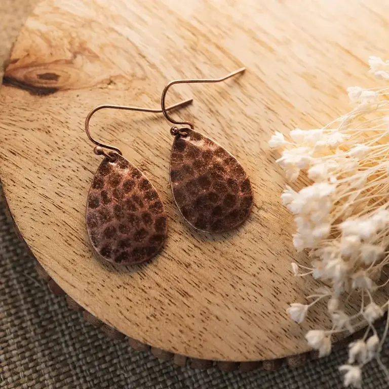 Wild Abandon Copper plated Amber earrings