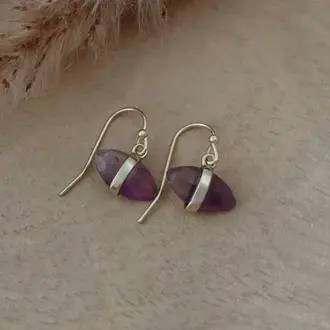 Wild Abandon Wild Abandon gold plated Cat Eye earrings / amethyst