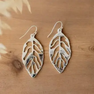 Wild Abandon Silver plated Foliage earrings