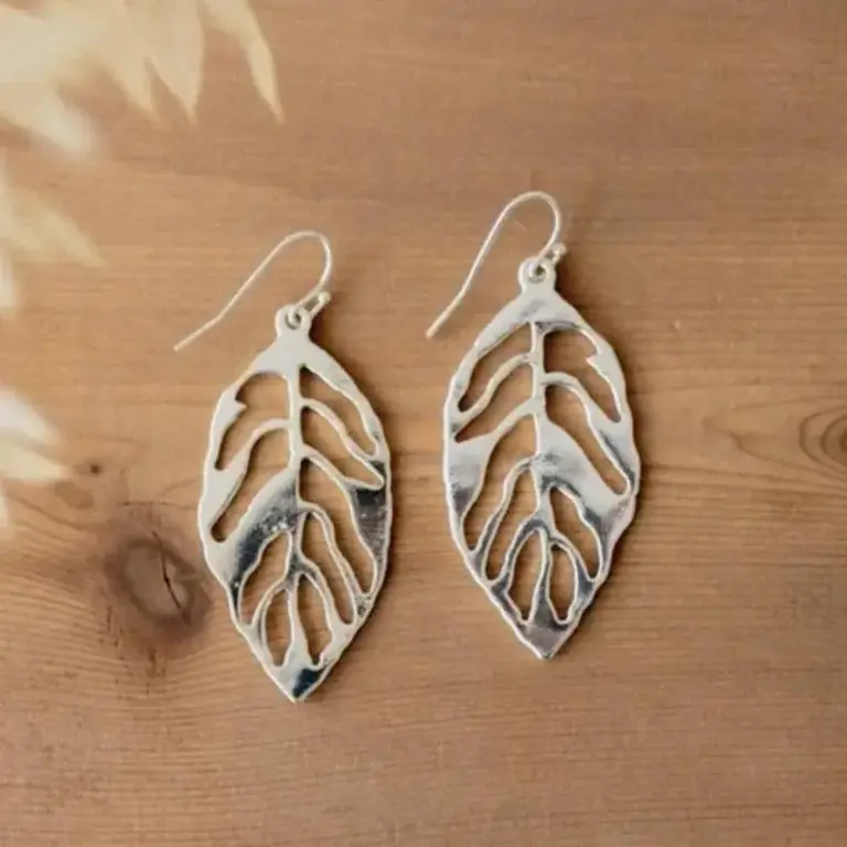 Wild Abandon Silver plated Foliage earrings