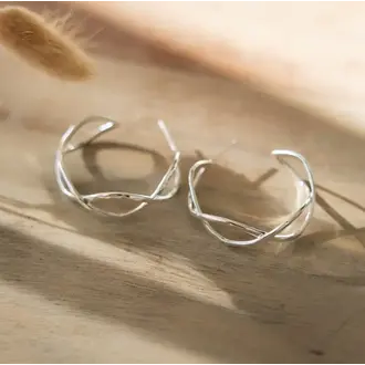Wild Abandon Silver plated Interlace hoops