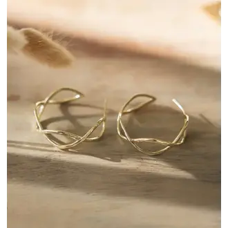 Wild Abandon Gold plated Interlace hoops