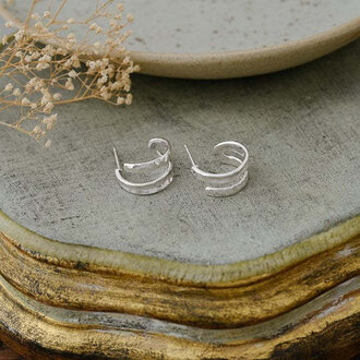Wild Abandon Silver plated Ivette hoops
