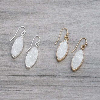 Wild Abandon Silver plated Moon Dance earrings / white