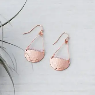 Wild Abandon Gold plated Night's Tale earrings / rose quartz