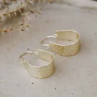 Wild Abandon Gold plated Om hoops