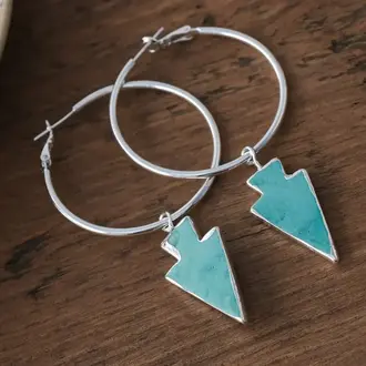 Wild Abandon Silver plated Renegade hoops / turquoise