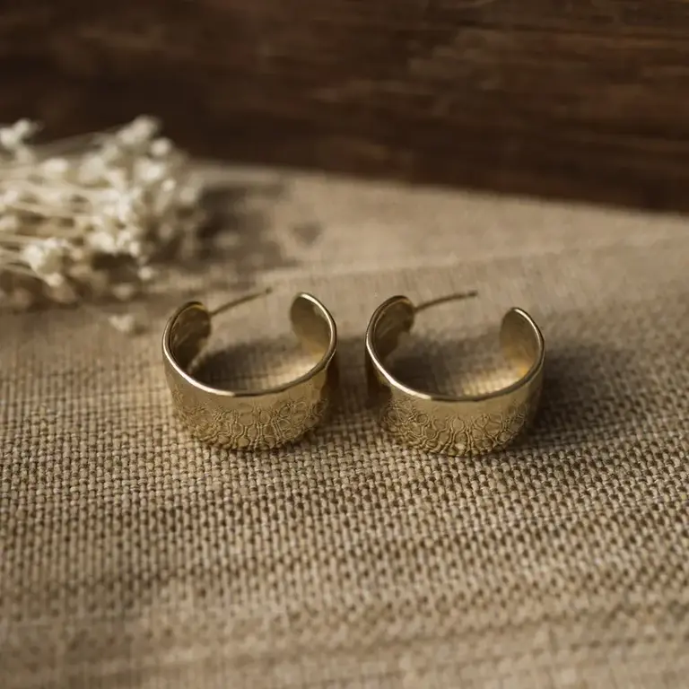 Wild Abandon Gold plated Koda hoops