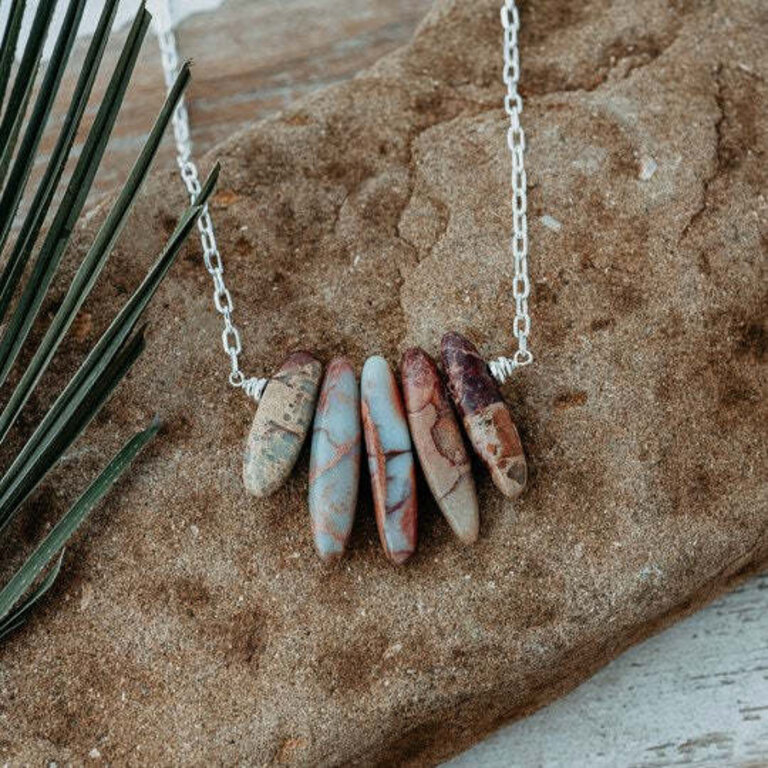 Wild Abandon Silver plated Cadence necklace / jasper