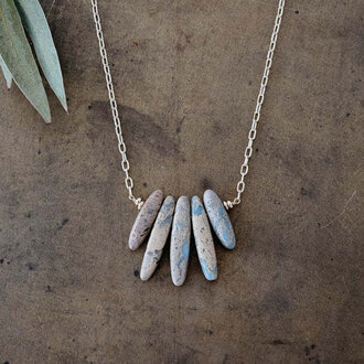 Wild Abandon Gold plated Cadence necklace / jasper